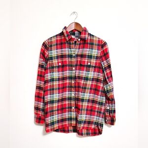 Madewell Red Flannel Button Down Top
